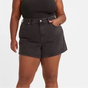 NWT levis LEVI'S high waisted mom jean shorts W20 black